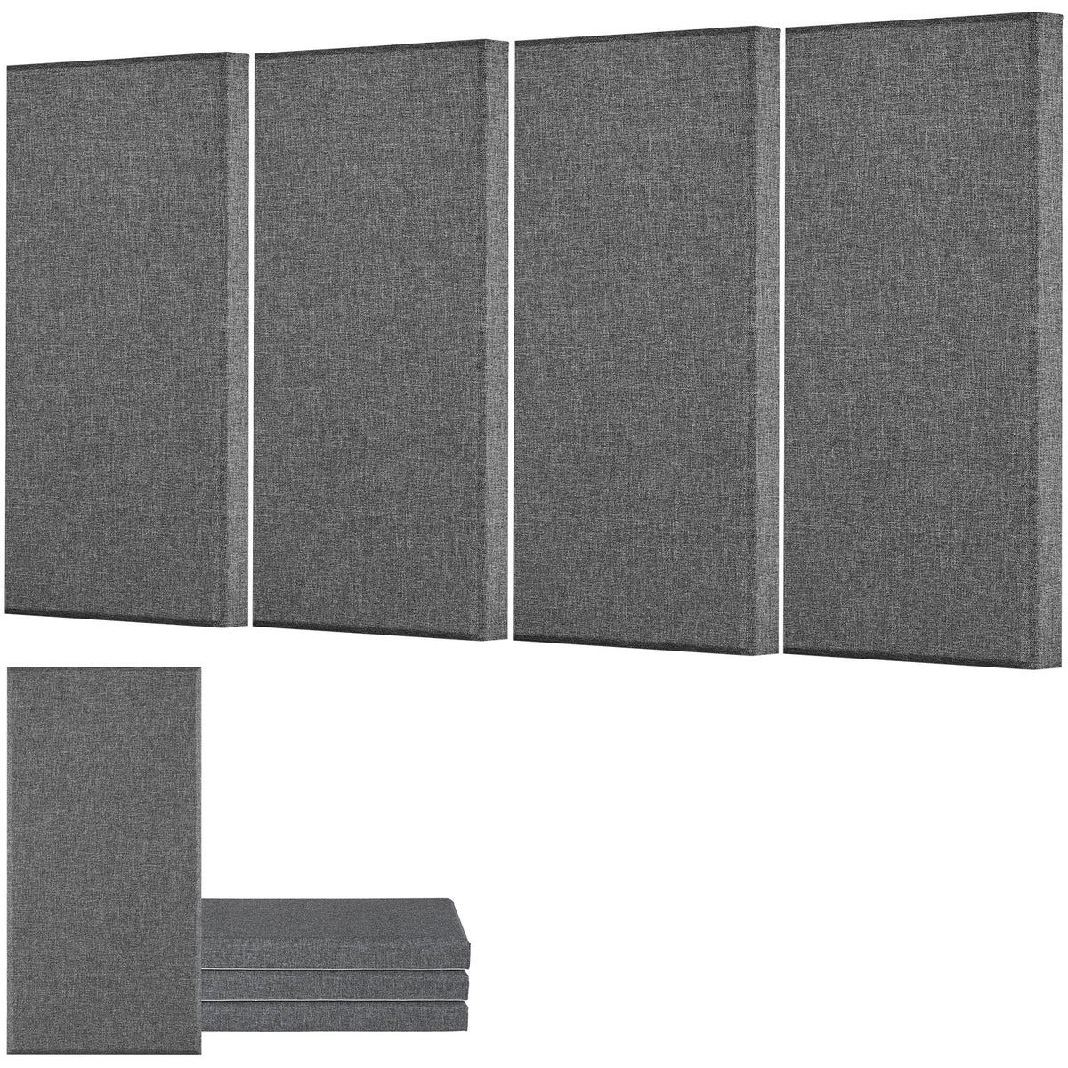VEVOR 4 PCS Acoustic Panels, 2 inch Thick 23.6 x 11.8 inch Fiberglass Sound Absorbing Panels, Self-adhesive Soundproof Wall Boards, for Studios, Office, Home Theater,Meeting Room, Gray - BXGYBHS6030CODWP4001V0 - view 1