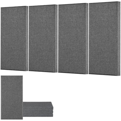 VEVOR 4 PCS Acoustic Panels, 2 inch Thick 23.6 x 11.8 inch Fiberglass Sound Absorbing Panels, Self-adhesive Soundproof Wall Boards, for Studios, Office, Home Theater,Meeting Room, Gray - BXGYBHS6030CODWP4001V0 - view 1