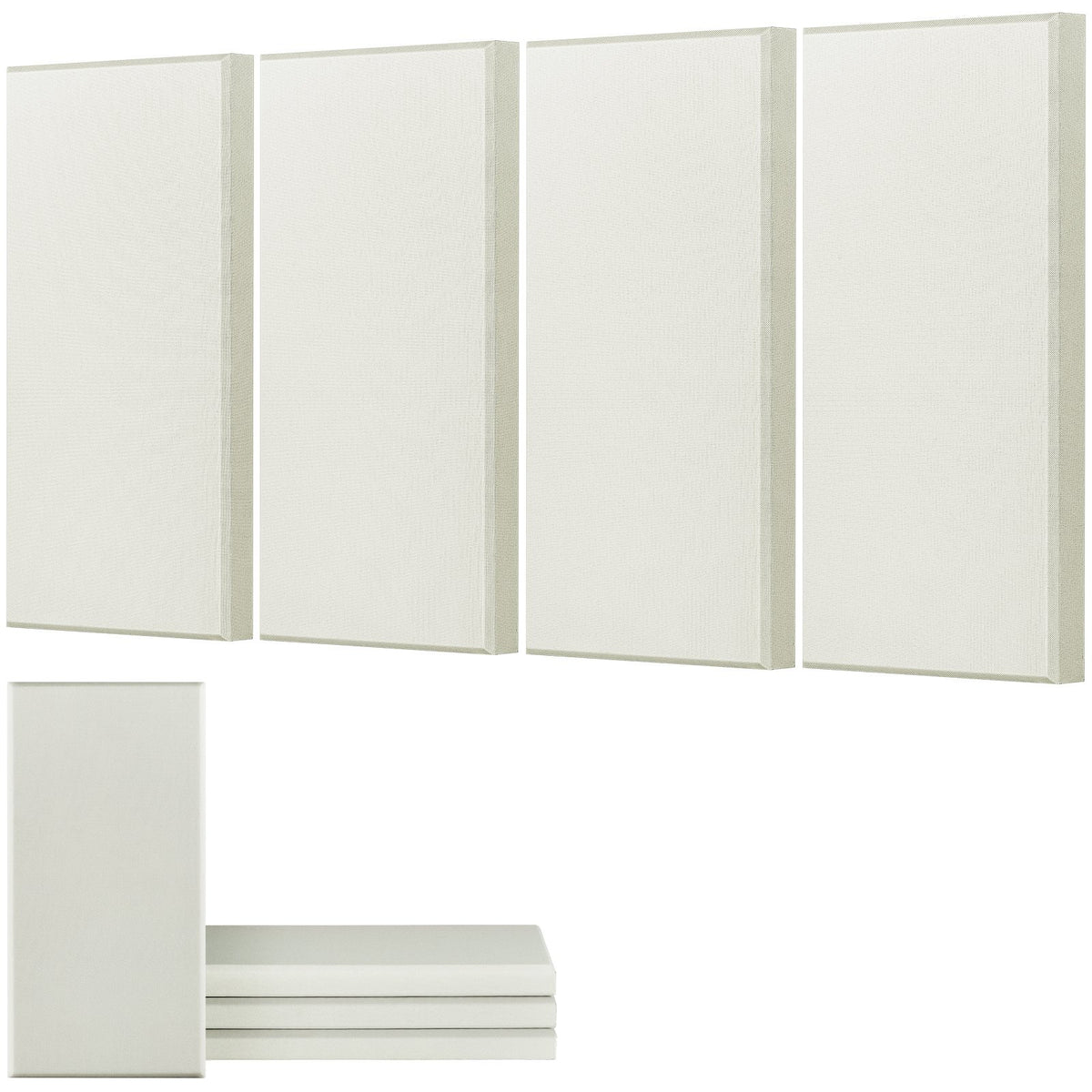 VEVOR 4 PCS Acoustic Panels, 2 inch Thick 23.6 x 11.8 inch Fiberglass Sound Absorbing Panels, Self-adhesive Soundproof Wall Boards, for Studios, Office, Home Theater,Meeting Room, Beige - BXGYBMS6030CD0564001V0 - view 1