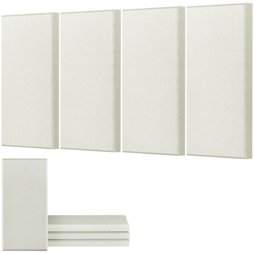 VEVOR 4 PCS Acoustic Panels, 2 inch Thick 23.6 x 11.8 inch Fiberglass Sound Absorbing Panels, Self-adhesive Soundproof Wall Boards, for Studios, Office, Home Theater,Meeting Room, Beige - BXGYBMS6030CD0564001V0 - view 2