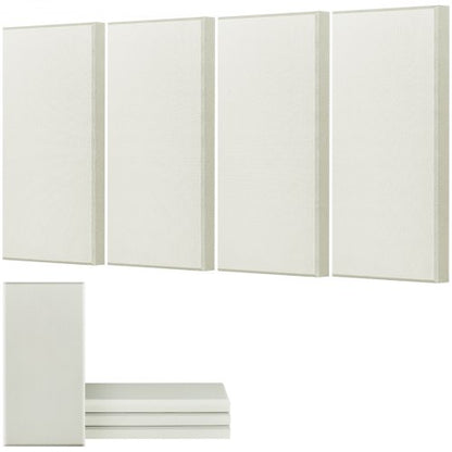 VEVOR 4 PCS Acoustic Panels, 2 inch Thick 23.6 x 11.8 inch Fiberglass Sound Absorbing Panels, Self-adhesive Soundproof Wall Boards, for Studios, Office, Home Theater,Meeting Room, Beige - BXGYBMS6030CD0564001V0 - view 2