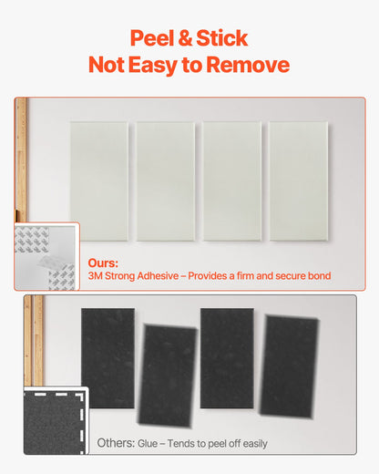 VEVOR 4 PCS Acoustic Panels, 2 inch Thick 23.6 x 11.8 inch Fiberglass Sound Absorbing Panels, Self-adhesive Soundproof Wall Boards, for Studios, Office, Home Theater,Meeting Room, Beige - BXGYBMS6030CD0564001V0 - view 4