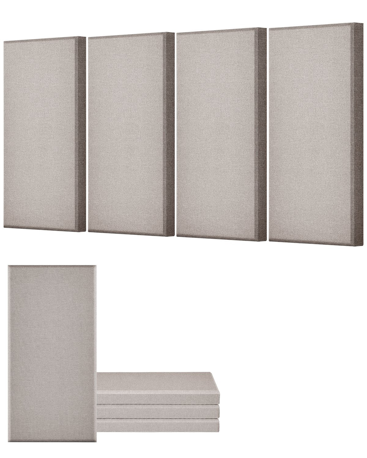 VEVOR 4 PCS Acoustic Panels, 2 inch Thick 23.6 x 11.8 inch Fiberglass Sound Absorbing Panels, Self-adhesive Soundproof Wall Boards, for Studios, Office, Home Theater,Meeting Room, Camel - BXGYBTS6030CYTD57001V0 - view 1