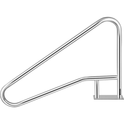 VEVOR Pool Rail 55x32 Pool Railing 304 Stainless Steel 250LBS Load Capacity Silver Rustproof Pool Handrail Humanized Swimming Pool Handrail with Blue Grip Cover & M8 Drill Bit & Self-Taping Screws - BXGYCFS4W55X32YC1V0 - view 10