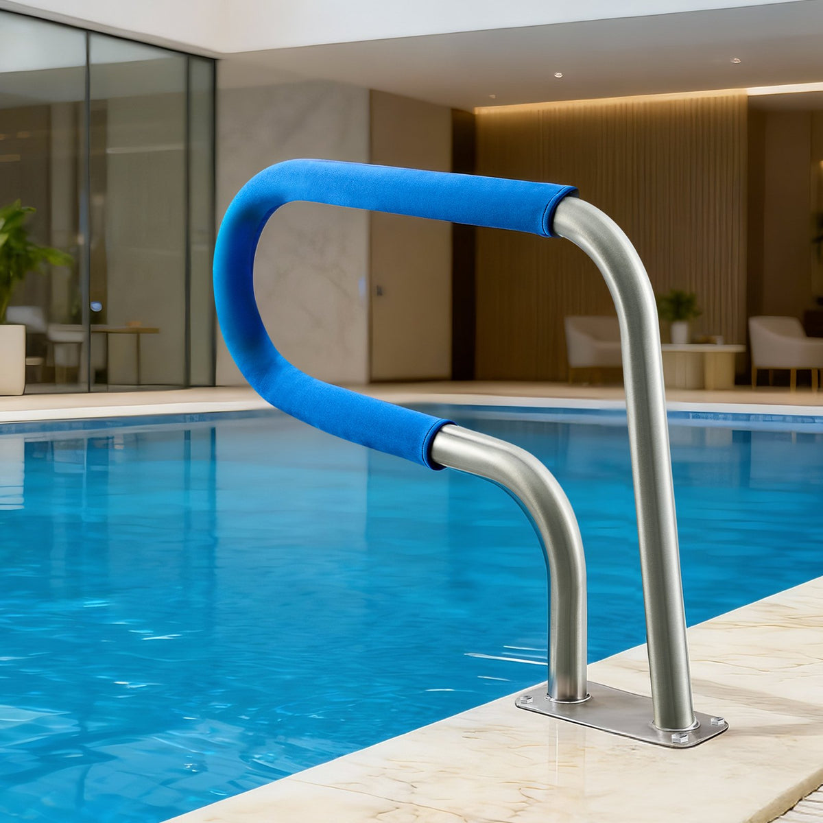 VEVOR Pool Rail, 31 x 22 inch Pool Handrail, 220 lbs Load Capacity Heavy Duty 304 Stainless Steel Swimming Handrail, Detachable Nonslip Sleeve, Rich Accessories, for Poolside, Water Parks， Spa Centers - BXGYCFSDDB302DUEF001V0 - view 9
