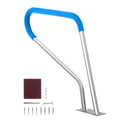 VEVOR Pool Handrail, 39 x 32 inch Pool Railing, Stainless Steel with Base Plate for Indoor/Outdoor Pools,Swimming Pool Safety Railing for Decks,Rust-Proof Grab Bar w/ Grip Cover&Accessories for Spas - BXGYCFSDDB39WBGVHV0 - view 2