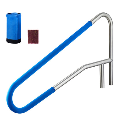 VEVOR Pool Rail, 54 x 32 inch Pool Handrail, 220 lbs Load Capacity Heavy Duty 304 Stainless Steel Swimming Handrail, Detachable Nonslip Sleeve, Recessed or Base Mount, for Poolside, Water Parks - BXGYCFSYM543YO17Y001V0 - view 1