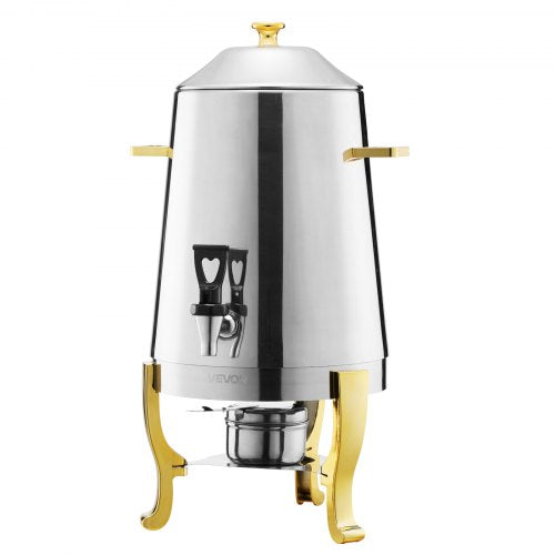 VEVOR Stainless Steel Beverage Dispenser, 3.4 Gallon Drink Dispenser  with Alcohol Burner, Hot & Cold Drink Dispensers with Spigot for Coffee Tea Hot Water, Ideal for Restaurants, Hotels, Parties - BXGYLFPQBXGS033D5001V0 - view 2