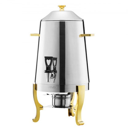VEVOR Stainless Steel Beverage Dispenser, 3.4 Gallon Drink Dispenser  with Alcohol Burner, Hot & Cold Drink Dispensers with Spigot for Coffee Tea Hot Water, Ideal for Restaurants, Hotels, Parties - BXGYLFPQBXGS033D5001V0 - view 2
