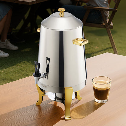 VEVOR Stainless Steel Beverage Dispenser, 3.4 Gallon Drink Dispenser  with Alcohol Burner, Hot & Cold Drink Dispensers with Spigot for Coffee Tea Hot Water, Ideal for Restaurants, Hotels, Parties - BXGYLFPQBXGS033D5001V0 - view 9