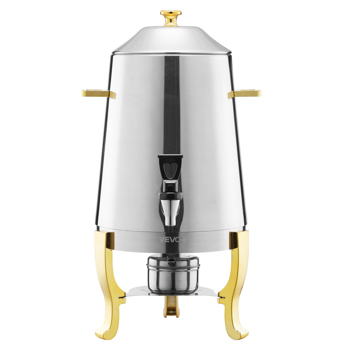 VEVOR Stainless Steel Beverage Dispenser, 3.4 Gallon Drink Dispenser  with Alcohol Burner, Hot & Cold Drink Dispensers with Spigot for Coffee Tea Hot Water, Ideal for Restaurants, Hotels, Parties - BXGYLFPQBXGS033D5001V0 - view 10