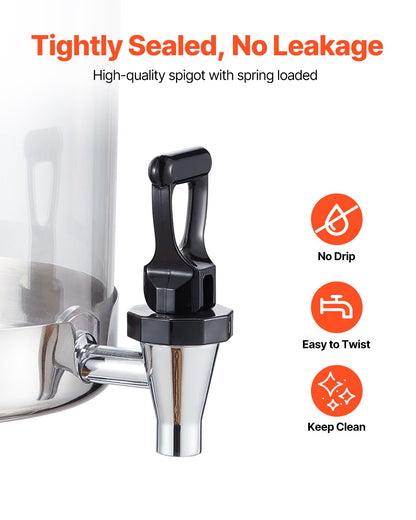 VEVOR Beverage Dispenser, 2.1 Gallon x 2 Drink Dispenser for Parties, Stainless Steel + Plastic Juice Dispensers with Spigot Ice Chamber Tray, Iced Tea Lemonade Dispensers, for Restaurants, Hotels - BXGYLFPQBXGS1OOVN001V0 - view 6
