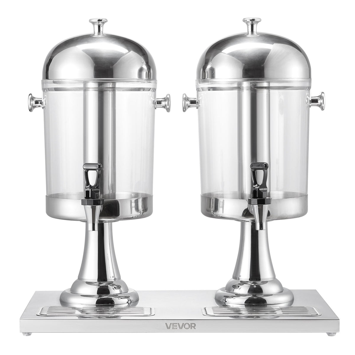 VEVOR Beverage Dispenser, 2.1 Gallon x 2 Drink Dispenser for Parties, Stainless Steel + Plastic Juice Dispensers with Spigot Ice Chamber Tray, Iced Tea Lemonade Dispensers, for Restaurants, Hotels - BXGYLFPQBXGS1OOVN001V0 - view 10