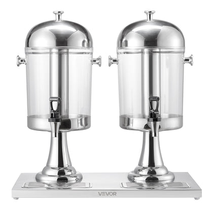 VEVOR Beverage Dispenser, 2.1 Gallon x 2 Drink Dispenser for Parties, Stainless Steel + Plastic Juice Dispensers with Spigot Ice Chamber Tray, Iced Tea Lemonade Dispensers, for Restaurants, Hotels - BXGYLFPQBXGS1OOVN001V0 - view 10