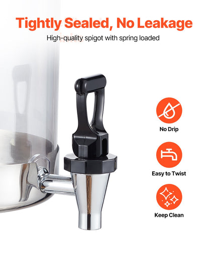 VEVOR Beverage Dispenser, 2.1 Gallon Drink Dispenser for Parties, Stainless Steel + Plastic Juice Dispensers with Spigot Ice Chamber Tray, Iced Tea Lemonade Juice Dispensers, for Restaurants, Hotels - BXGYLFPQBXGSPZZPX001V0 - view 6