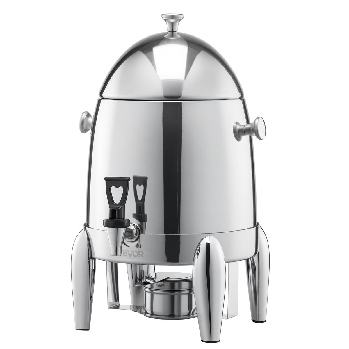 VEVOR Stainless Steel Beverage Dispenser, 2.7 Gallon Drink Dispenser  with Alcohol Burner, Hot & Cold Drink Dispensers for Coffee Tea Hot Water, with Spigot Ice Tube, for Restaurants, Hotels, Parties - BXGYLFPQBXGSQ0G7U001V0 - view 1