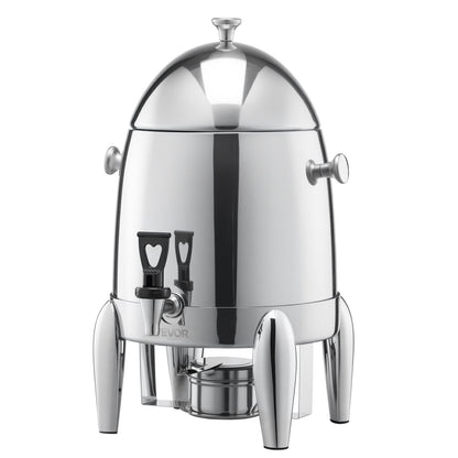 VEVOR Stainless Steel Beverage Dispenser, 2.7 Gallon Drink Dispenser  with Alcohol Burner, Hot & Cold Drink Dispensers for Coffee Tea Hot Water, with Spigot Ice Tube, for Restaurants, Hotels, Parties - BXGYLFPQBXGSQ0G7U001V0 - view 1