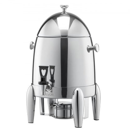 VEVOR Stainless Steel Beverage Dispenser, 2.7 Gallon Drink Dispenser  with Alcohol Burner, Hot & Cold Drink Dispensers for Coffee Tea Hot Water, with Spigot Ice Tube, for Restaurants, Hotels, Parties - BXGYLFPQBXGSQ0G7U001V0 - view 2