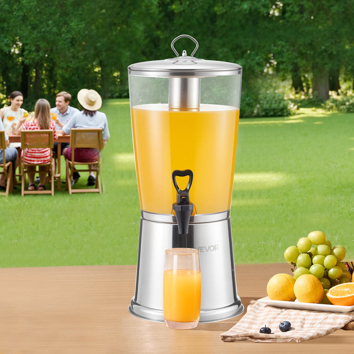 VEVOR Beverage Dispenser, 2.1 Gallon Drink Dispenser for Parties, Stainless Steel + Plastic Juice Dispensers with Spigot Ice Chamber, Iced Tea Lemonade Juice Water Dispensers, for Restaurants, Hotels - BXGYLFPQBXGSY3S22001V0 - view 9