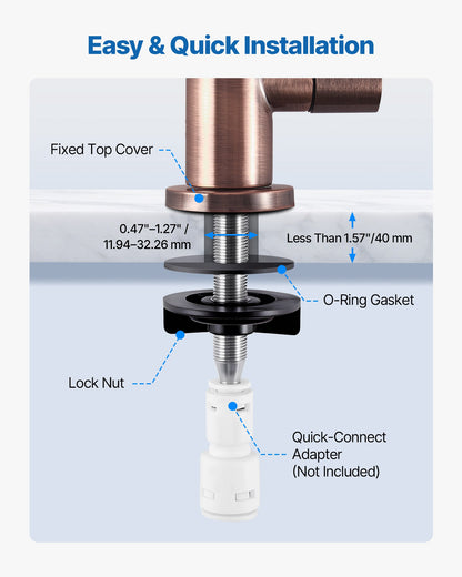 VEVOR Ro Water Faucet, Lead-Free Stainless Steel Faucet, Drinking Water Faucets with Solid Brass Valve, Anti-Rust & Durability Drinking Water Faucets For Kitchen, Bar Counter, Cafe, Antique Bronze - BXGZTBSGLSLTCHT9T001V0 - view 6