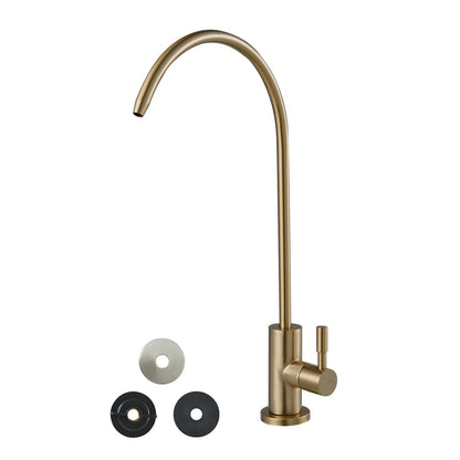 VEVOR Stainless Steel Faucet, Lead-Free Water Purifier Faucet, Filter Water Faucets With Solid Brass Valve, Anti-Rust & Durability Ro Water Faucets For Kitchen, Bar Counter, Cafe Shop, Brushed Gold - BXGZTBSGLSLTDWK7L001V0 - view 1