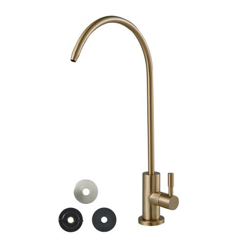VEVOR Stainless Steel Faucet, Lead-Free Water Purifier Faucet, Filter Water Faucets With Solid Brass Valve, Anti-Rust & Durability Ro Water Faucets For Kitchen, Bar Counter, Cafe Shop, Brushed Gold - BXGZTBSGLSLTDWK7L001V0 - view 2