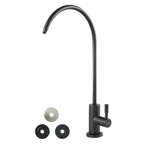 VEVOR Stainless Steel Faucet, Lead-Free Water Purifier Faucets, Reverse Osmosis Faucet with Solid Brass Valve, High Arch Drinking Water Faucets For Kitchen Sink, Bar Counter, Cafe Shop, Matte Black - BXGZTBSGLSLTIQIAA001V0 - view 2