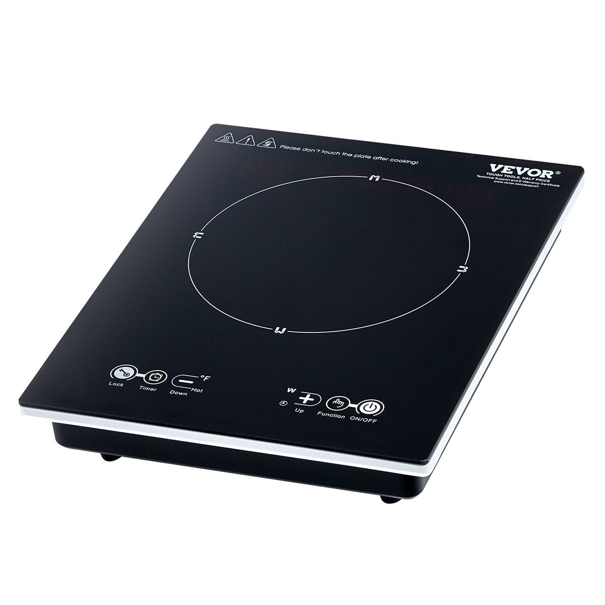 VEVOR Portable Induction Cooktop, 1800W Electric Induction Burner with 9 Temperature Settings, Countertop Induction Hot Plate with 3H Timer, Child Lock, Easy to Clean, for Home Kitchen Cooking - BXKTMSDCL180PEXMRV1 - view 1