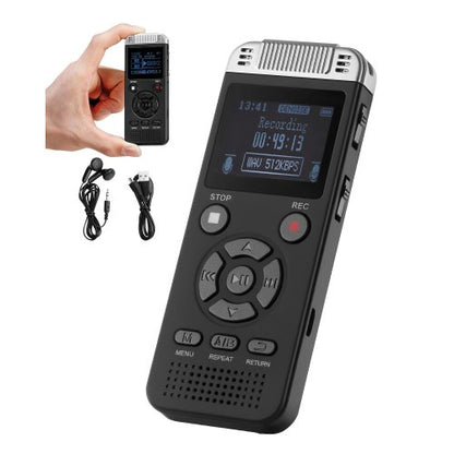 VEVOR Digital Voice Recorder, 128GB, Voice Activated Recorder with Playback, Audio Recording Device with Password USB, 8730 Hours of Storage 40 Hours of Continuous Recording, for Lectures, Meetings - BXLYJ1100MAH86SOMV9 - view 2