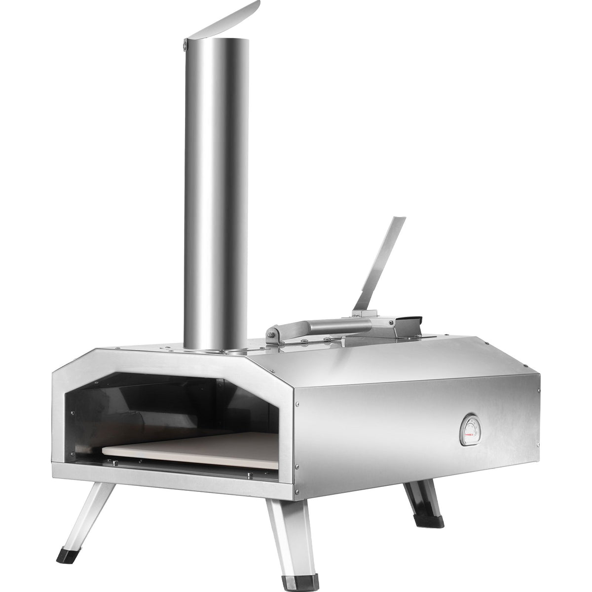 VEVOR Portable Outdoor Oven, 12-inch Pizza Oven, Pellet & Chips & Charcoal Tri-Fuel, Stainless Steel Pizza Grill, Includes Pizza Stone, Waterproof Cover, Shovel, Ideal for Camping & Backyard, Silver - BXPSL12YCKLB109Y9V0 - view 10