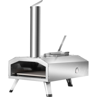 VEVOR Portable Outdoor Oven, 12-inch Pizza Oven, Pellet & Chips & Charcoal Tri-Fuel, Stainless Steel Pizza Grill, Includes Pizza Stone, Waterproof Cover, Shovel, Ideal for Camping & Backyard, Silver - BXPSL12YCKLB109Y9V0 - view 10