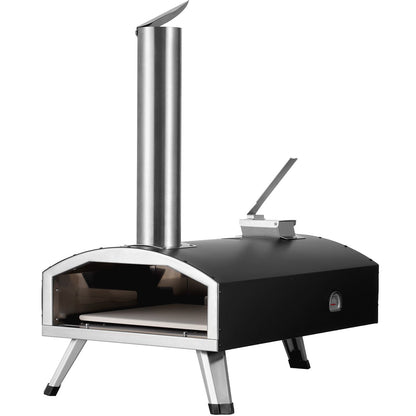 VEVOR Portable Outdoor Oven, 12-inch Pizza Oven, Pellet & Chips & Charcoal Tri-Fuel, Iron Spray Pizza Grill, Includes Pizza Stone, Waterproof Cover, Shovel, Ideal for Camping & Backyard, Black - BXPSL12YCKLPIX7UGV0 - view 10
