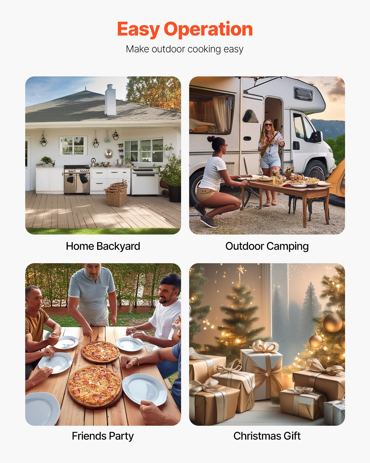 VEVOR Outdoor Pizza Oven, 12 Inch Wood Fired Pizza Ovens, Pellet Pizza-Stove with Thermometer, Portable Pizza-Maker for Outside Backyard Patio Camping, Pizza-Stone, Carry Bag, Shovel, Black - BXPSLDNZWDJPFZ2JF001V0 - view 7
