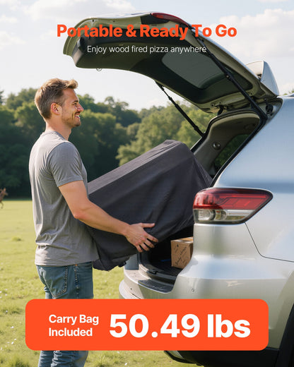 VEVOR Outdoor Pizza Oven, 16 in Propane Gas Pizza Maker, Portable Pizza-Cooker with  Electric Rotation, Thickened Pizza-Stone, Carry Bag, Propane Pizza-Oven for Outside Backyard Patio Camping, Black - BXPSLWPTDXZGRP2D3001V9 - view 7