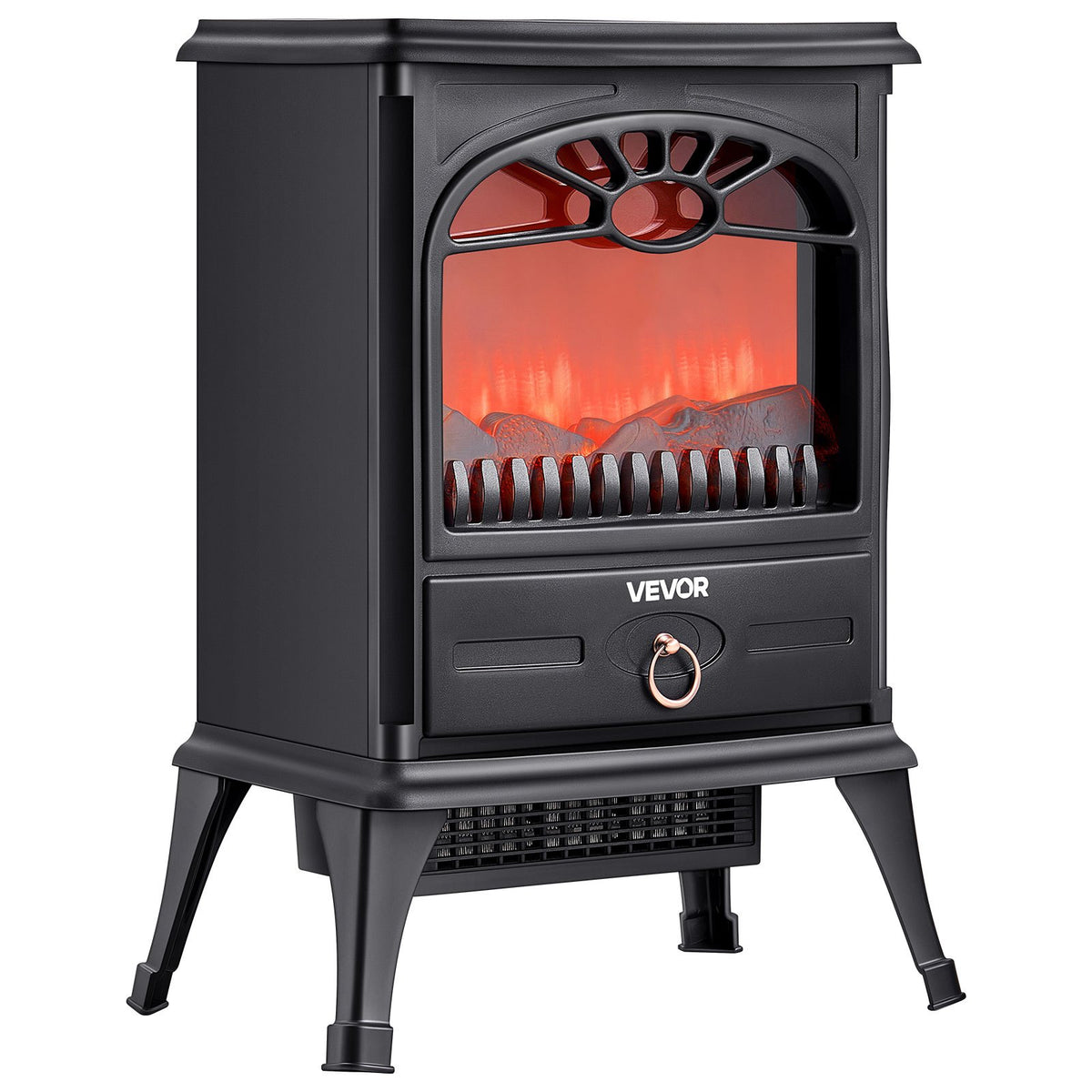 VEVOR 22.8inch Freestanding Fireplaces, 1500W 5120BTU Portable Electric Fireplace Stove Heater, with Overheating Protection,Realistic Flames,for Living Room,Bedroom,Study,Dining Room Warmth,Black - BXSBL22INCHHNTQQW001V1 - view 1