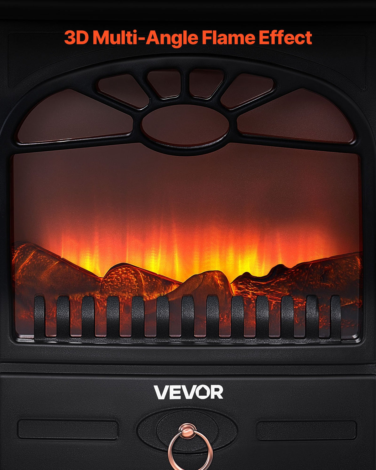 VEVOR 22.8inch Freestanding Fireplaces, 1500W 5120BTU Portable Electric Fireplace Stove Heater, with Overheating Protection,Realistic Flames,for Living Room,Bedroom,Study,Dining Room Warmth,Black - BXSBL22INCHHNTQQW001V1 - view 5