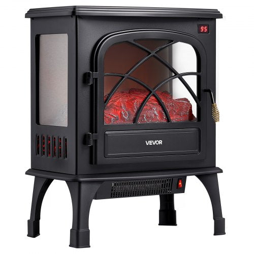 VEVOR 25.5inch Freestanding Fireplaces, 1500W 5120BTU Portable Electric Fireplace Stove Heater, with Overheating Protection,Adjustable Flames,Timer, Remote,for Living Room,Bedroom,Black - BXSBL24INCHHR8CGG001V1 - view 2