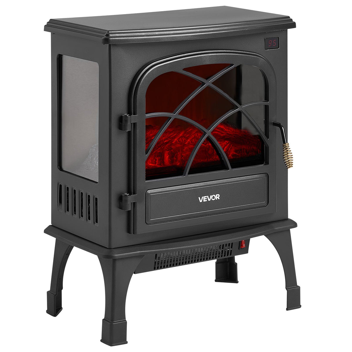 VEVOR 25.5inch Freestanding Fireplaces, 1500W 5120BTU Portable Electric Fireplace Stove Heater, with Overheating Protection,Adjustable Flames,Timer, Remote,for Living Room,Bedroom,Black - BXSBL24INCHHR8CGG001V1 - view 10