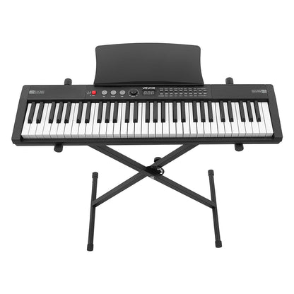 VEVOR Digital Piano 61 Keys Semi Weighted Keyboard Portable Stand Bench, for Beginners, 128 Tones, 128 Rhythms, Dual Power Supply Electronic Piano, with Pedal, Headphone Jack, USB/MIDI, Music Stand - BXSBPZSMGQHSERMW7001V1 - view 10