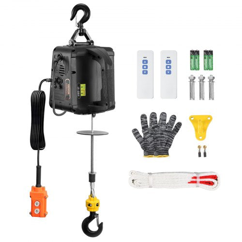 VEVOR 3-in-1 Electric Hoist Winch, 1100lbs 1500W Portable Power Winch Crane, 110V/120V 22.9 ft Lifting Height, 13 ft/min with Manual, Wired and Wireless Remote Control, Overload - BXSDDHL1100BE27PCV1 - view 1