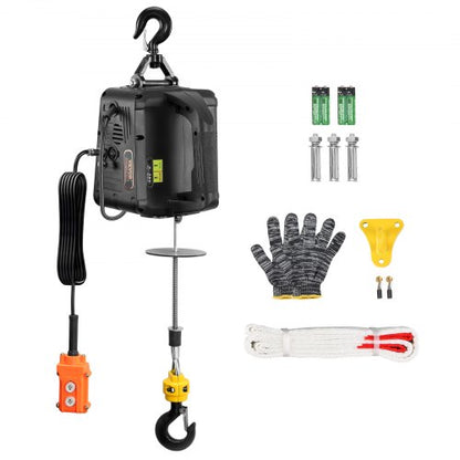 VEVOR 2-in-1 1100 lbs Electric Hoist Winch, 1500W Portable Power Winch Crane, 22.9 ft Lifting Height, 13 ft/min with Wired Remote Control, for Garage, Warehouse, Factory Lifting - BXSDDHL1100BSJQDBV1 - view 1