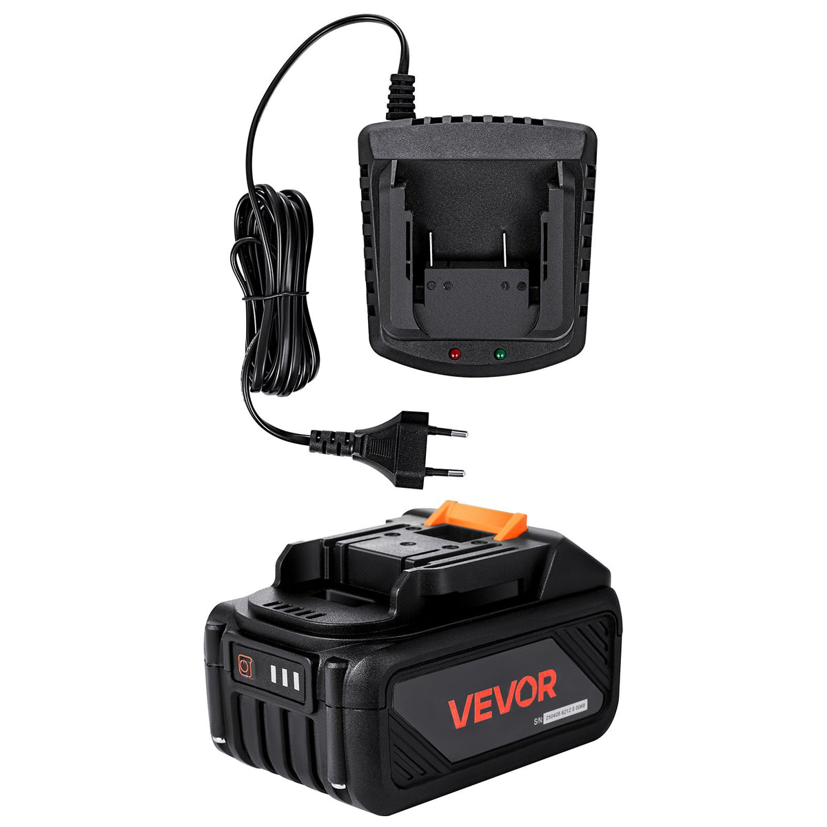 VEVOR 20V MAX, Portable Battery and Charger Combo, AC 110V, 4.0 Ah Lithium-Ion Battery Pack, 4000 mAh Large Capacity, Extended Runtime, Compatible with Series Tools, for Replacement and Fast Charging - BXSDJDCSPMTD4513S001V1 - view 1