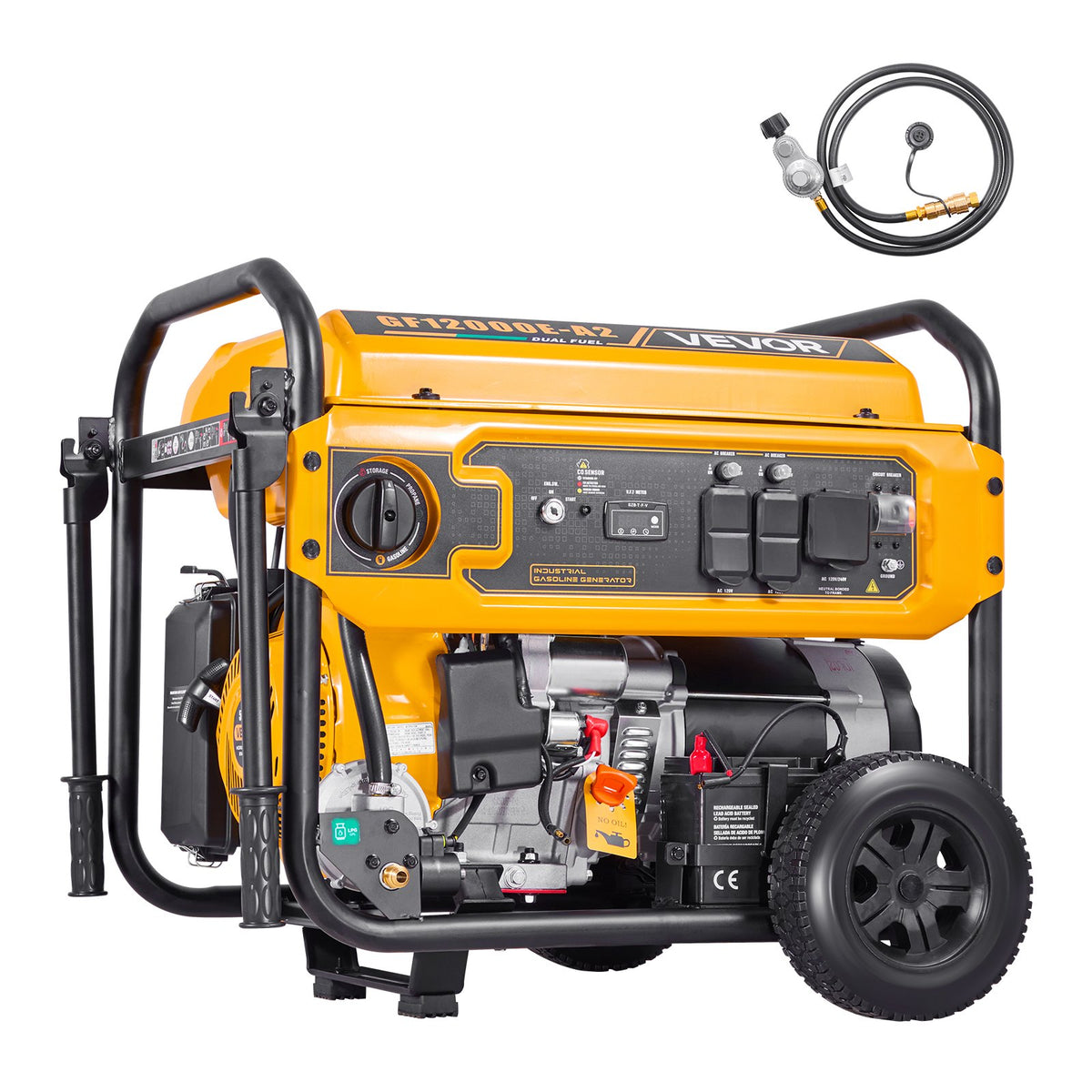 VEVOR Portable Generator, Gasoline 13500W Peak Watt & LPG 12000W Peak Watt Dual Fuel Generator, Home Backup Generators with Electric Start, Gasoline & LPG Powered, CO Sensor, 20A & 50A Outlets - BXSFDJSRLKYLNWTU0001V5 - view 1