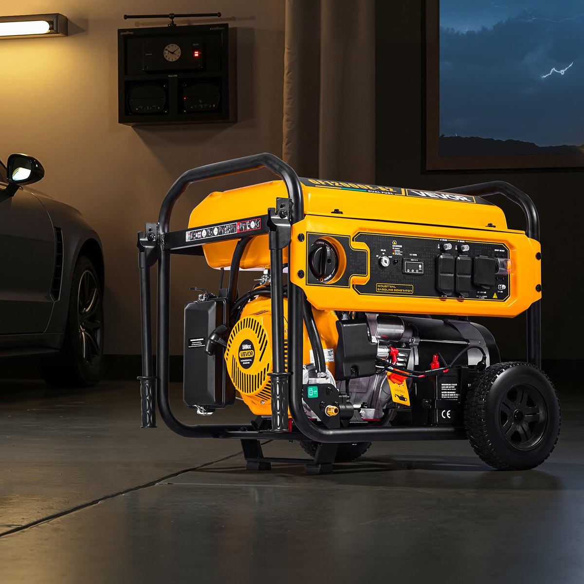 VEVOR Portable Generator, Gasoline 13500W Peak Watt & LPG 12000W Peak Watt Dual Fuel Generator, Home Backup Generators with Electric Start, Gasoline & LPG Powered, CO Sensor, 20A & 50A Outlets - BXSFDJSRLKYLNWTU0001V5 - view 9