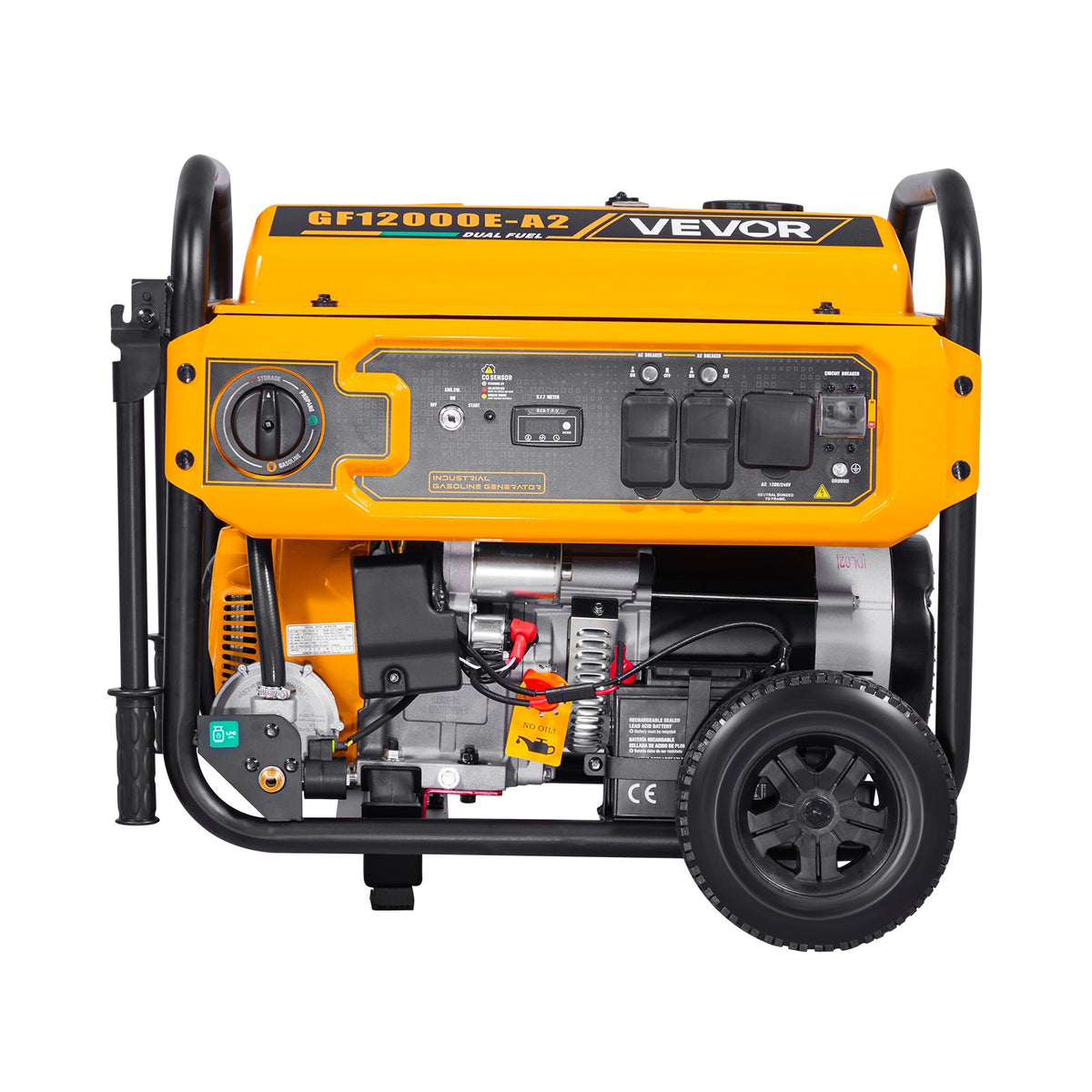 VEVOR Portable Generator, Gasoline 13500W Peak Watt & LPG 12000W Peak Watt Dual Fuel Generator, Home Backup Generators with Electric Start, Gasoline & LPG Powered, CO Sensor, 20A & 50A Outlets - BXSFDJSRLKYLNWTU0001V5 - view 10