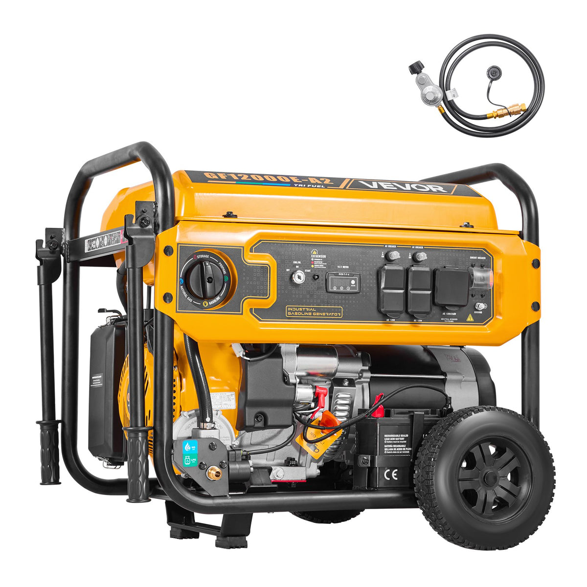 VEVOR Portable Generator, Gasoline 13500W Peak Watt, LPG 12000W Peak Watt & Natural Gas 11000W Peak Watt Tri-Fuel Generator, Home Backup Generators with Electric Start, Gas, LPG & Natural Gas Powered - BXSFDJSRLKYLTR139001V5 - view 1