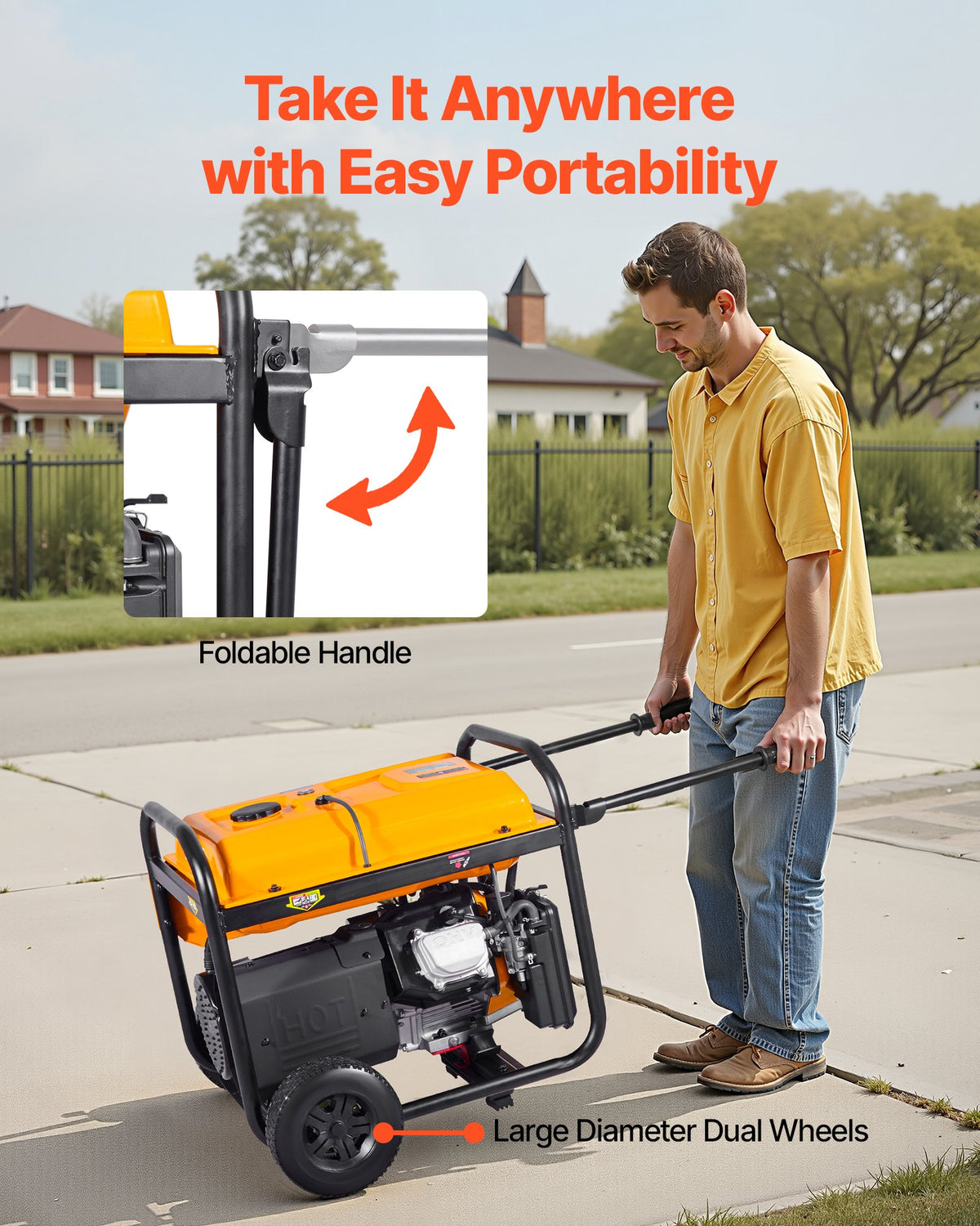 VEVOR Portable Generator, Gasoline 13500W Peak Watt, LPG 12000W Peak Watt & Natural Gas 11000W Peak Watt Tri-Fuel Generator, Home Backup Generators with Electric Start, Gas, LPG & Natural Gas Powered - BXSFDJSRLKYLTR139001V5 - view 5