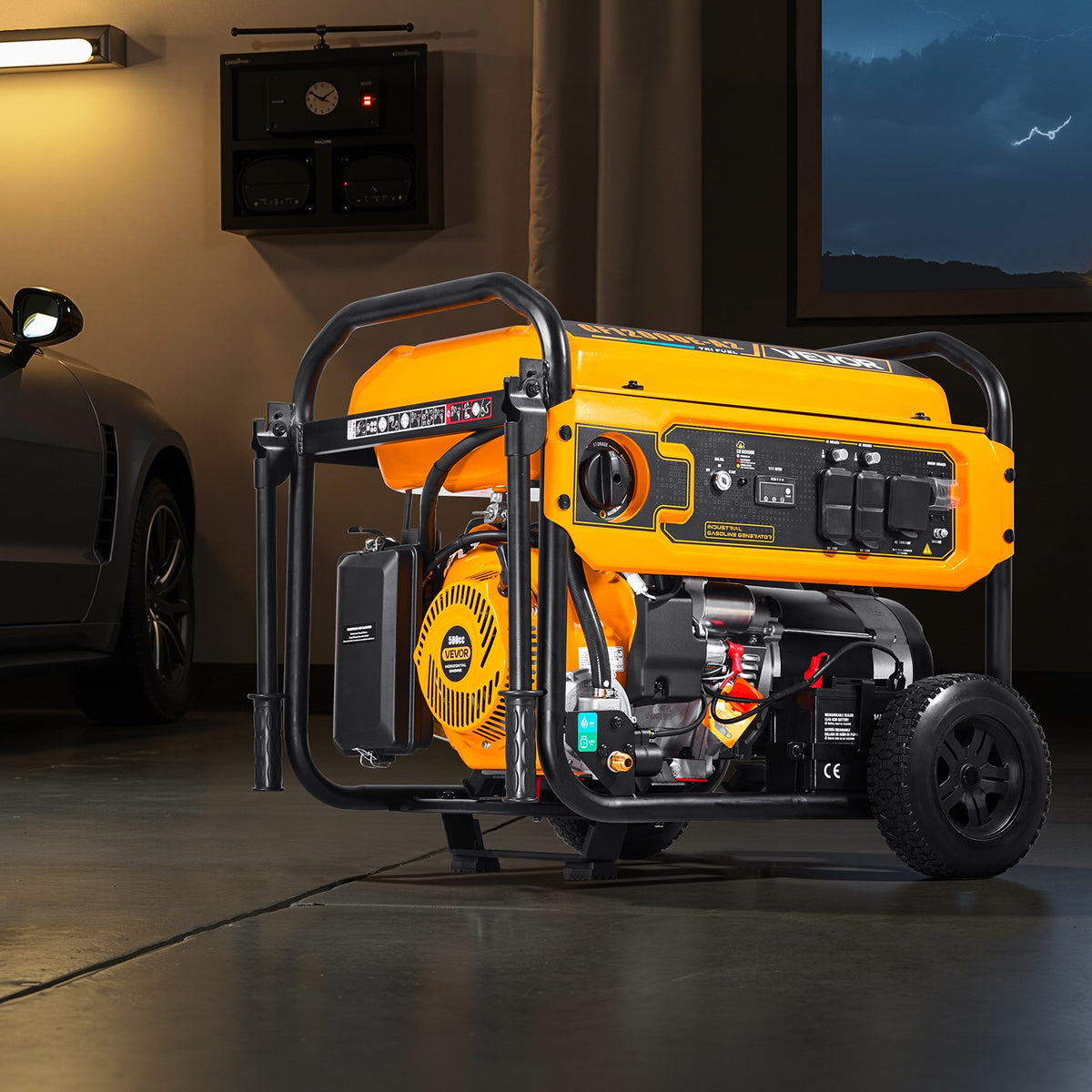 VEVOR Portable Generator, Gasoline 13500W Peak Watt, LPG 12000W Peak Watt & Natural Gas 11000W Peak Watt Tri-Fuel Generator, Home Backup Generators with Electric Start, Gas, LPG & Natural Gas Powered - BXSFDJSRLKYLTR139001V5 - view 9