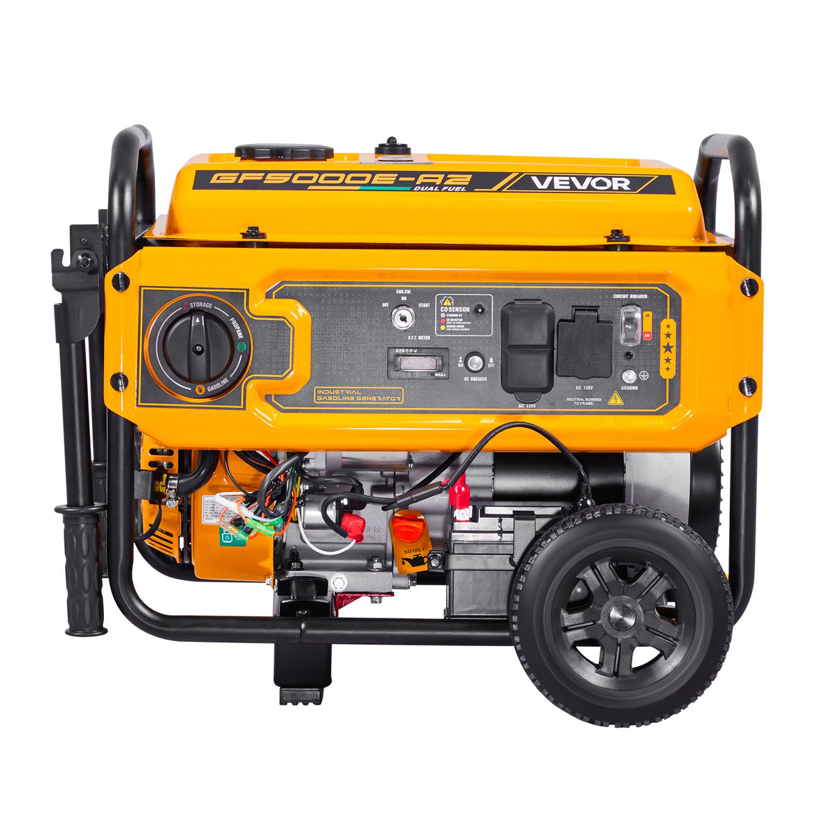 VEVOR Portable Generator, Gasoline 4650W Peak Watt & LPG 4130W Peak Watt Dual Fuel Generator, Home Backup Generators with Electric Start, Gasoline & LPG Powered, CO Sensor, 20A & 50A Outlets - BXSFDJSRLKYLU7X9M001V1 - view 10