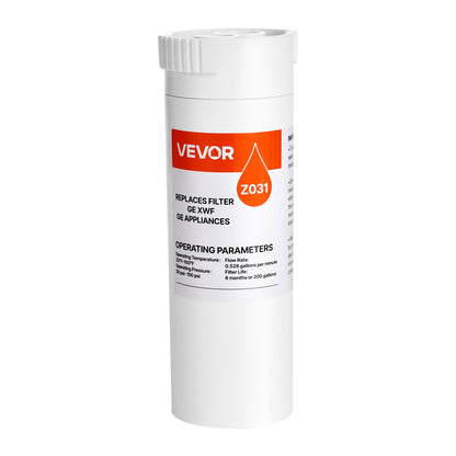 VEVOR Refrigerator Water Filter Replacement, Carbon Block Filtration for Clear Drinking Water, Certified to Reduce Chlorine, Taste & Odor, Lead, Sediments, 70+ Contaminants, White, 1 Pack - BXSGLQDJGEBXWOYHD001V0 - view 1